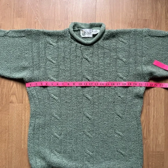 Vintage Jessie light green knit sweater with rolled collar - Size 36 - Picture 5 of 11